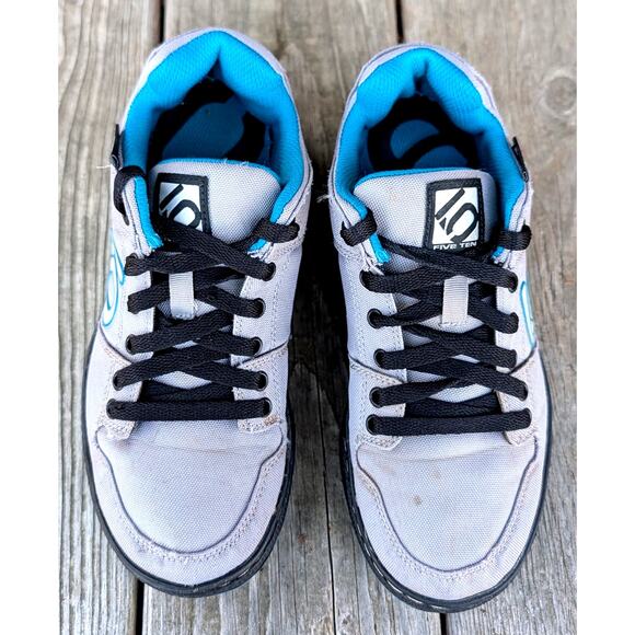 Adidas Five Ten Freerider Mountain Biking Shoes Womens 7 Grey Blue Flat Pedal - Picture 7 of 11